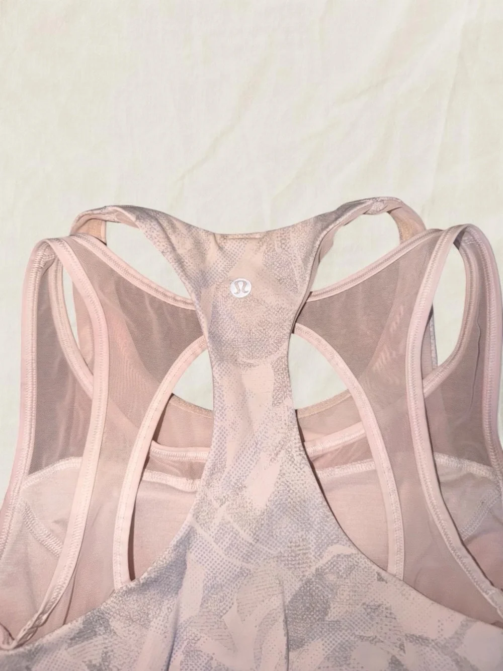 lululemon athletica Pale Pink Patterned Racerback Top